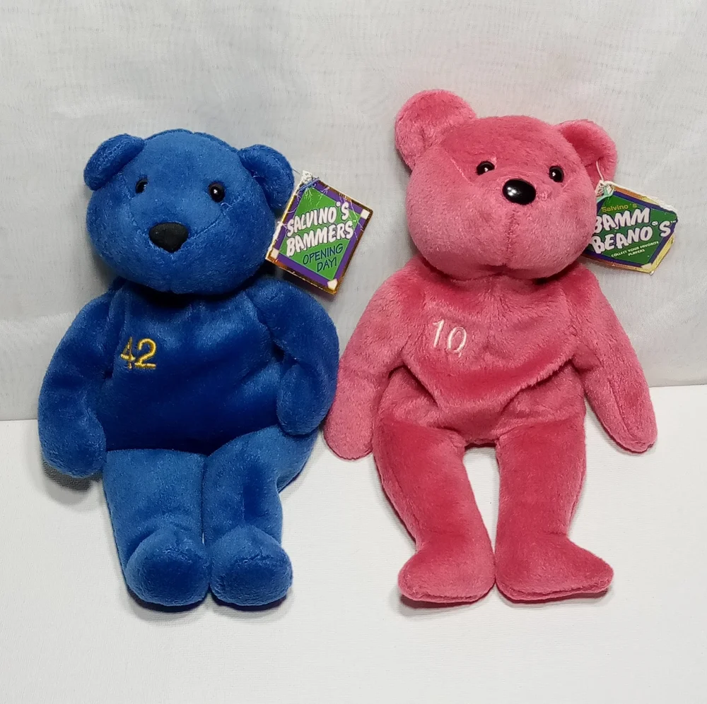 1998 Salvino's Bammers #10 Chipper Jones #42 Mo Vaughn Beanie Bears - Picture 9 of 12